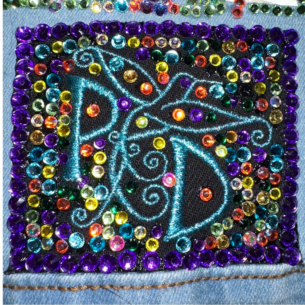 Paisley Crystal Embellished  Denim Jacket - Picture 4 of 9